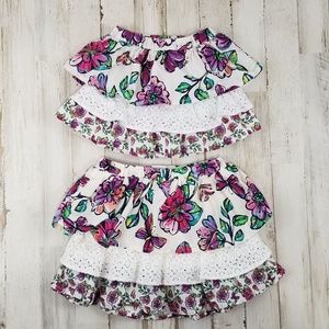 5/$25 The Children's Place Girls 9-12 Mths 3T Skirts White Floral Built